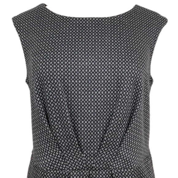 NY & COMPANY Dress Sheath Abstract Knit Retro Sleeveless Gray Black Medium - Picture 3 of 8